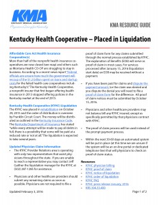 Medical Practice Blog KY Health Coop Resource Guide first page for website