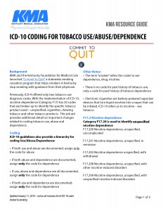 Medical Practice Blog ICD-10 coding for tobacco use first pg for website Resource Guide