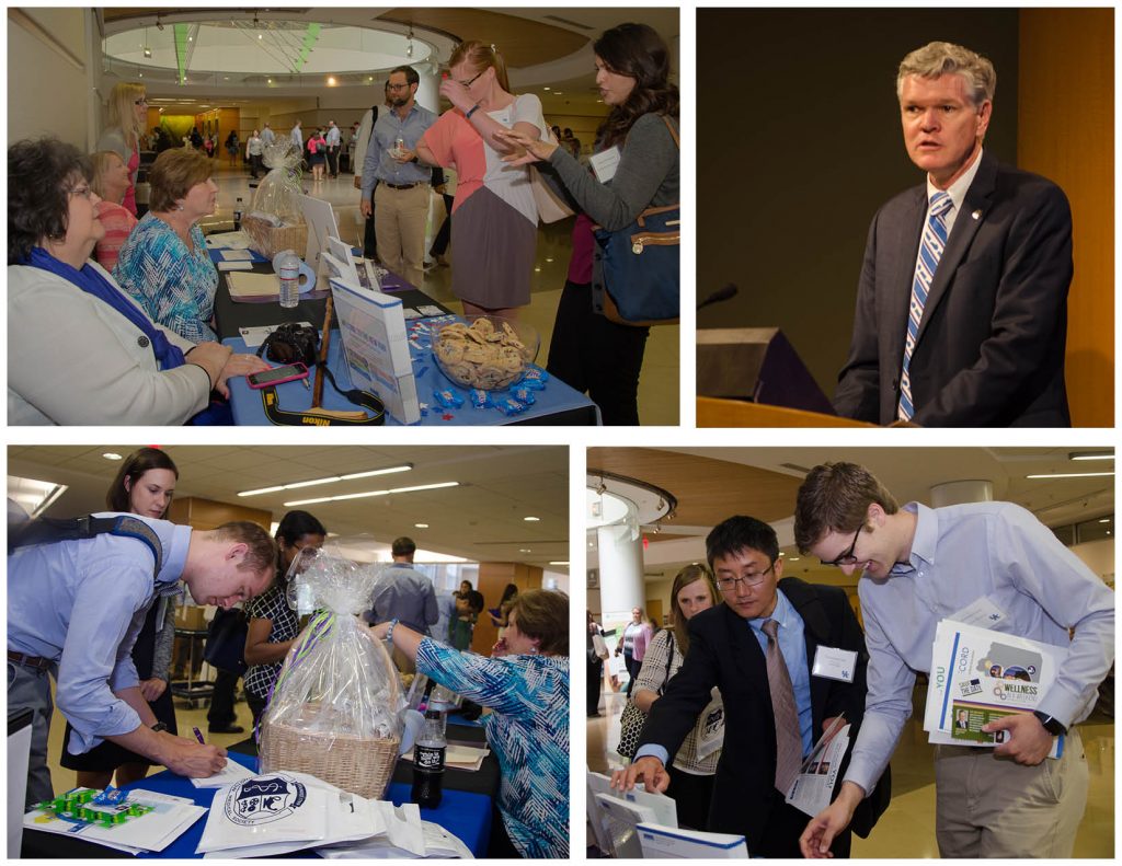 Former KMA President David Bensema, MD, MBA, and President-Elect Nancy Swikert, MD, visited with new residents at the University of Kentucky June 20 during orientation.